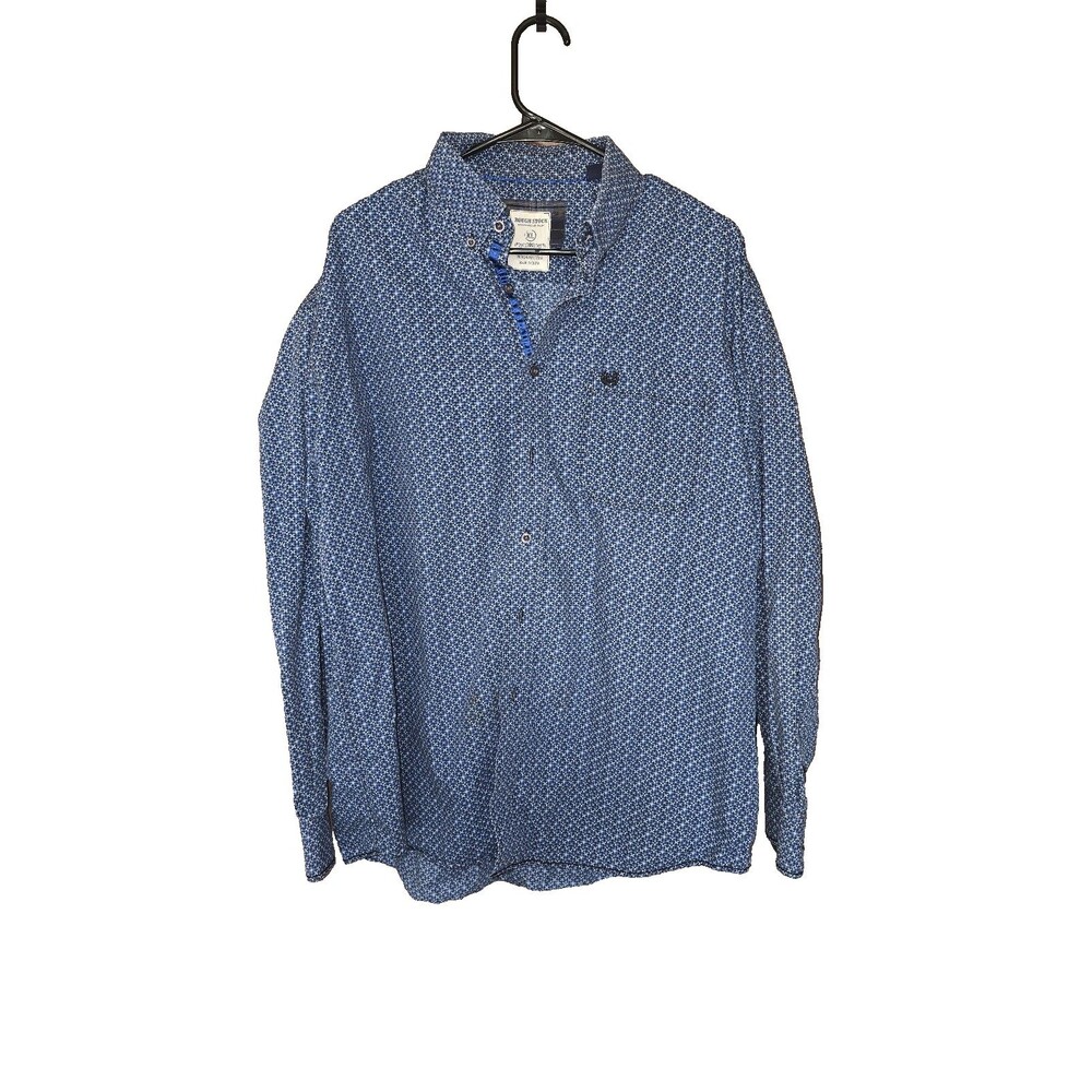 Panhandle Slim Men’s Blue Damask XL L/S  Button Down Shirt